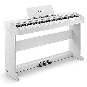 Donner DDP 95 88 Key Weighted Hammer Upright Digital Piano, White